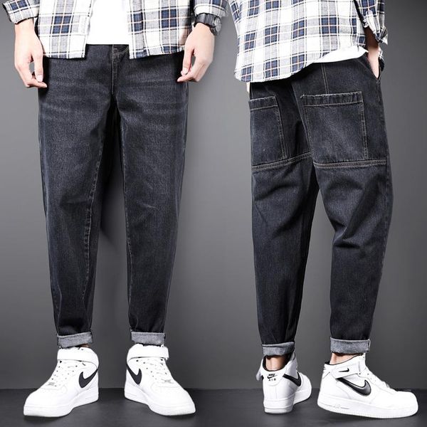 men's jeans black men harem pants loose fit spring and autumn fashion pockets desinger baggy motocycle streetwear for, Blue
men's jeans black men harem pants loose fit spring and autumn fashion pockets desinger baggy motocycle streetwear for, Blue