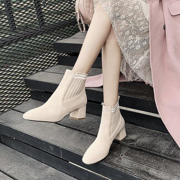 dress shoes 2021 spring and autumn thin boots women's casual thick heel short all-match elastic single x301, Black
dress shoes 2021 spring and autumn thin boots women's casual thick heel short all-match elastic single x301, Black