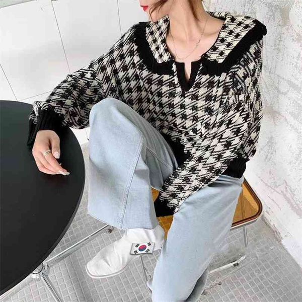 pullover women sleeve loose solid color knitted pullovers autumn winter plus size clothes v-neck casual sweaters 210427, White;black
pullover women sleeve loose solid color knitted pullovers autumn winter plus size clothes v-neck casual sweaters 210427, White;black