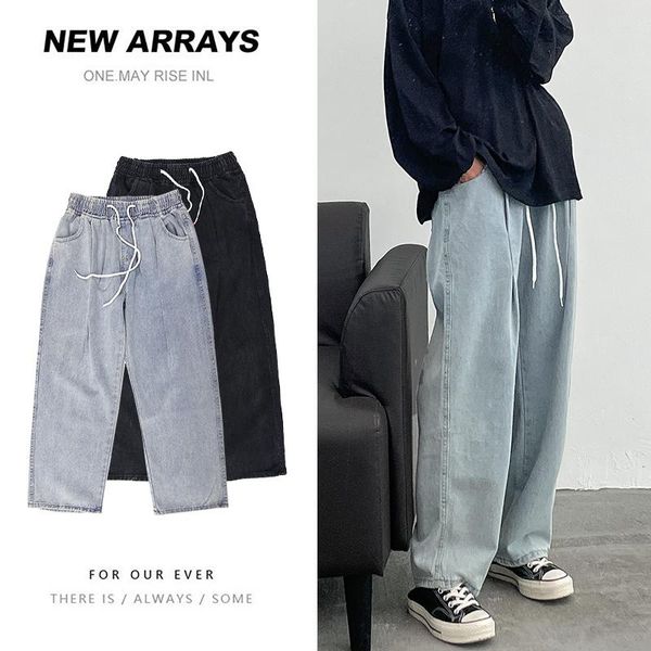 men's jeans autumn cotton drawstring fashion blue black baggy men streetwear loose hip-hop straight denim trousers mens
men's jeans autumn cotton drawstring fashion blue black baggy men streetwear loose hip-hop straight denim trousers mens
