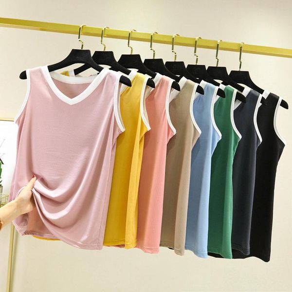 camisoles & tanks summer v-neck t-shirt sleeveless korean vest home small shirt loose large size bound simple style female, Black;white
camisoles & tanks summer v-neck t-shirt sleeveless korean vest home small shirt loose large size bound simple style female, Black;white
