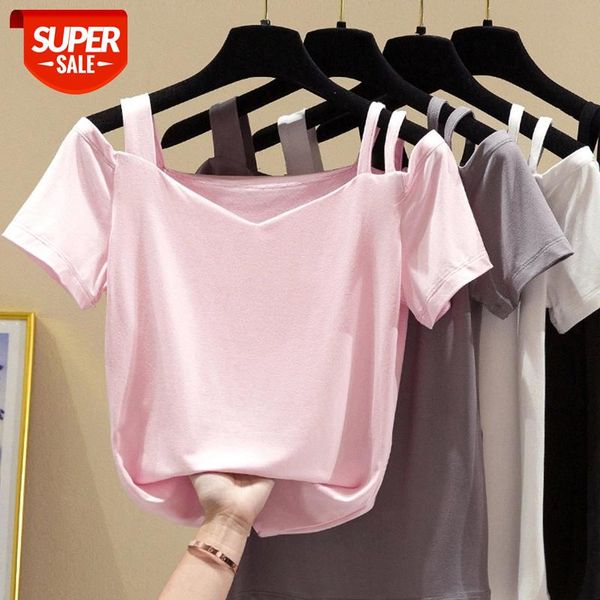 2021 summer off shoulder t-shirt women female tshirt fashion v-neck tee shirt femme knitted summer casual for women #cv6a, White
2021 summer off shoulder t-shirt women female tshirt fashion v-neck tee shirt femme knitted summer casual for women #cv6a, White