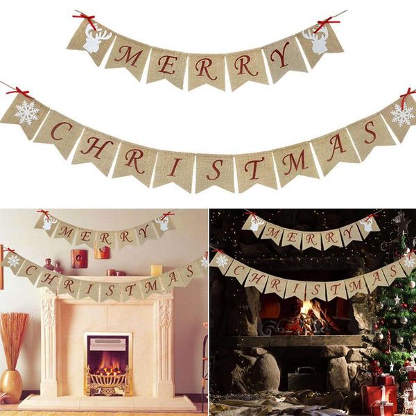 party decoration burlap banner christmas home decor flag cake letter for holiday ali88
party decoration burlap banner christmas home decor flag cake letter for holiday ali88
