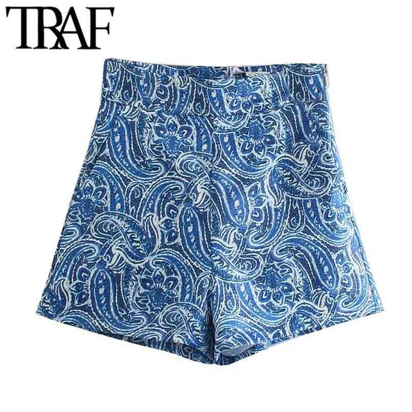 women chic fashion front pockets paisley print shorts vintage high waist side zipper female short pants mujer 210507, White;black
women chic fashion front pockets paisley print shorts vintage high waist side zipper female short pants mujer 210507, White;black