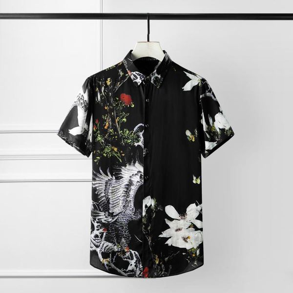 men shirt luxury digital printing short sleeve mens dress shirts allover printed casual tercel slim fit man men's, White;black
men shirt luxury digital printing short sleeve mens dress shirts allover printed casual tercel slim fit man men's, White;black