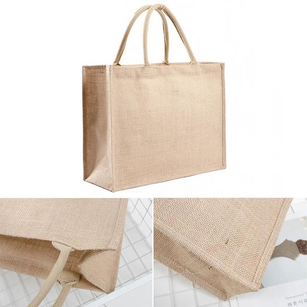 portable reusable jute shopping bag eco friendly burlap large capacity handbag storage bags
portable reusable jute shopping bag eco friendly burlap large capacity handbag storage bags