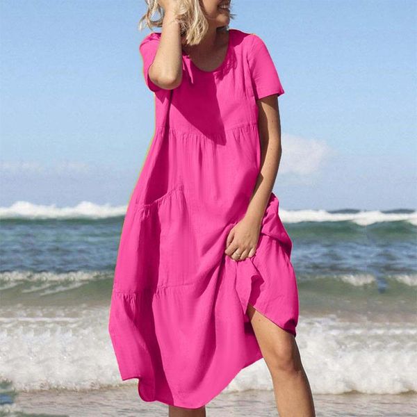 casual dresses beach dress cover ups vacation wear women's summer round neck loose personality solid color, Black;gray
casual dresses beach dress cover ups vacation wear women's summer round neck loose personality solid color, Black;gray