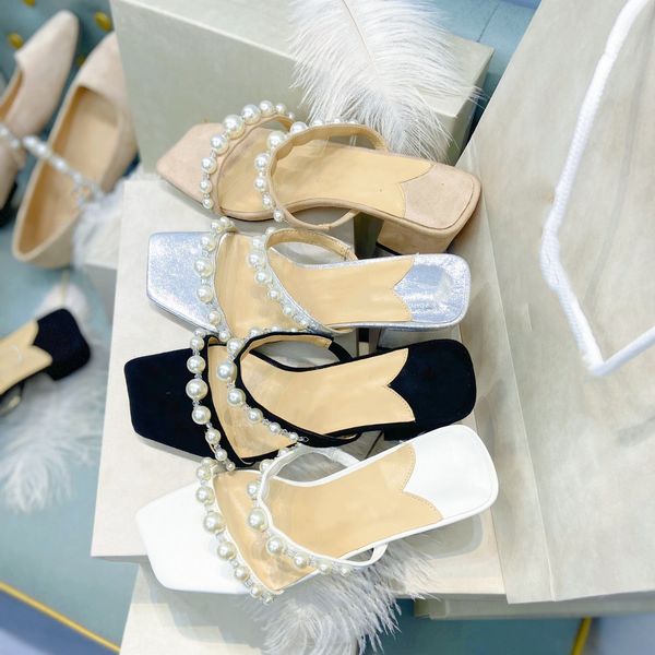 high version jc summer slippers new style square toe with thick heel pearl open sandals fairy high-heeled women cinderella's crystal sh, Black
high version jc summer slippers new style square toe with thick heel pearl open sandals fairy high-heeled women cinderella's crystal sh, Black
