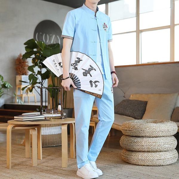 men's tracksuits summer chinese short sleeve t-shirt man linen suit the plus-size fatty fertilizer leisure cotton and tang, Gray
men's tracksuits summer chinese short sleeve t-shirt man linen suit the plus-size fatty fertilizer leisure cotton and tang, Gray