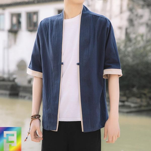 summer chinese style short sleeve shirt japanese disc button cardigan robe men's kimono loose large size shirts streetwear casual, White;black
summer chinese style short sleeve shirt japanese disc button cardigan robe men's kimono loose large size shirts streetwear casual, White;black