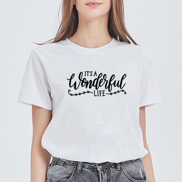 women's t-shirt it's a wonderful life print short sleeve cotton t shirt women o-neck christmas casual tee femme black white
women's t-shirt it's a wonderful life print short sleeve cotton t shirt women o-neck christmas casual tee femme black white