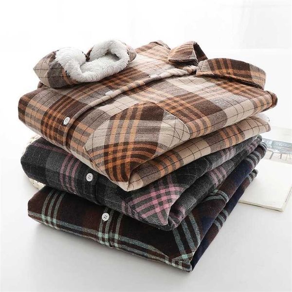 women and blouses plaid shirt cotton thickening velvet oversize clothes jacket shirts long sleeve women's autumn 211014, Black;brown
women and blouses plaid shirt cotton thickening velvet oversize clothes jacket shirts long sleeve women's autumn 211014, Black;brown