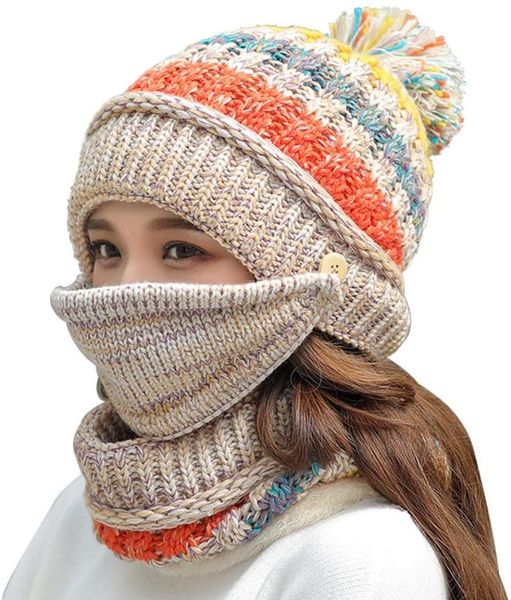 hats, scarves & gloves sets 3 pcs/set fleece lined women knit beanie cap scarf mouth mask set for girl winter ski hat wth pompom thick warm, Blue;gray
hats, scarves & gloves sets 3 pcs/set fleece lined women knit beanie cap scarf mouth mask set for girl winter ski hat wth pompom thick warm, Blue;gray