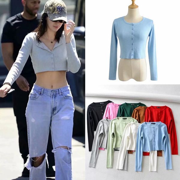 fashion sweater 11 color women's knitted cardigan 2021 hong kong style single breasted long sleeve short thin coat, White;black
fashion sweater 11 color women's knitted cardigan 2021 hong kong style single breasted long sleeve short thin coat, White;black
