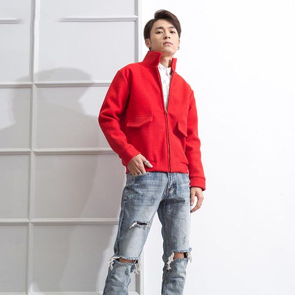 men's wool & blends m-4xl big red short woolen coat tide male youth ocean lapel festive clothes shirt nightclub hip hop jackets and co, Black
men's wool & blends m-4xl big red short woolen coat tide male youth ocean lapel festive clothes shirt nightclub hip hop jackets and co, Black