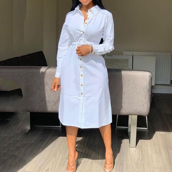 casual dresses lapel white shirt dress elegant office ladies long sleeve african clothing turn down collar female plus size midi summer, Black;gray
casual dresses lapel white shirt dress elegant office ladies long sleeve african clothing turn down collar female plus size midi summer, Black;gray