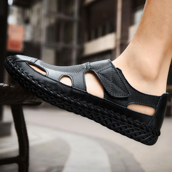 sandals summer men's casual fashion beach shoes outdoor handmade sewing comfortable lightweight breathable non-slip trend, Black
sandals summer men's casual fashion beach shoes outdoor handmade sewing comfortable lightweight breathable non-slip trend, Black