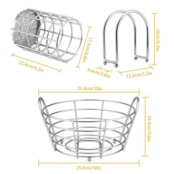 kitchen storage & organization set of 3 stainless steel napkin holder utensil caddy fruit basket home
kitchen storage & organization set of 3 stainless steel napkin holder utensil caddy fruit basket home