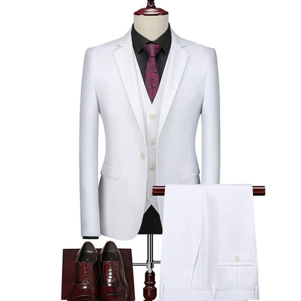 men's suits & blazers 16 basic colors casual male style solid color 3 suits/men pieces a button jacker jacket vest pants, White;black
men's suits & blazers 16 basic colors casual male style solid color 3 suits/men pieces a button jacker jacket vest pants, White;black