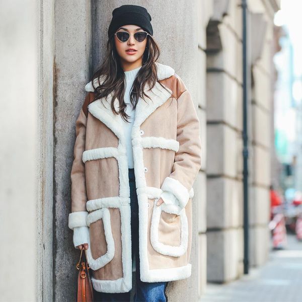 women's fur & faux thick warm in one women overcoat mid long jacket winter loose 2021 korean fashion plus size coat female, Black
women's fur & faux thick warm in one women overcoat mid long jacket winter loose 2021 korean fashion plus size coat female, Black