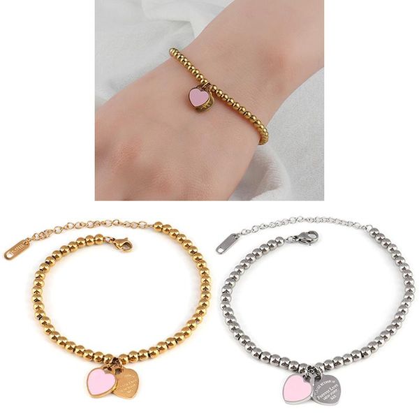 link, chain fashion stainless steel bracelets love heart bracelet for women charm beads jewelry, Black
link, chain fashion stainless steel bracelets love heart bracelet for women charm beads jewelry, Black