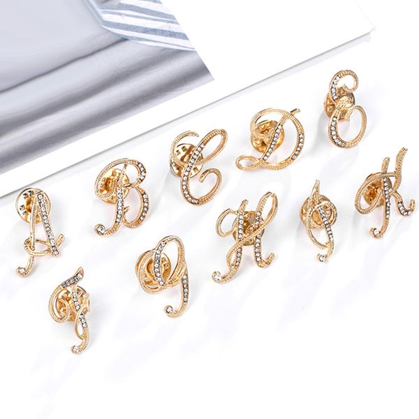 rhinestone crystal brooches gold color 26 english letters lapel pin shirt dress badge fashion jewelry for women accessories, Gray
rhinestone crystal brooches gold color 26 english letters lapel pin shirt dress badge fashion jewelry for women accessories, Gray