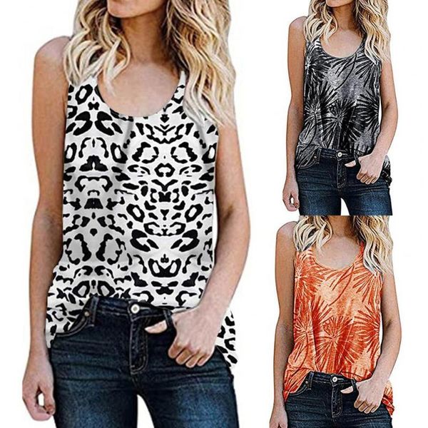 women's t-shirt women vest off-shoulder leopard print summer round neck sleeveless for daily life t shirt, White
women's t-shirt women vest off-shoulder leopard print summer round neck sleeveless for daily life t shirt, White