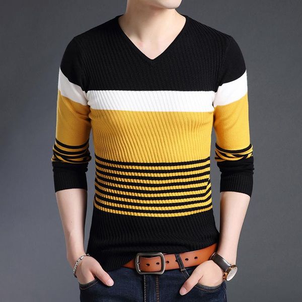men's sweaters 2021 brand fashion pullovers striped slim fit jumpers knitwear warm autumn korean style casual men clothes, White;black
men's sweaters 2021 brand fashion pullovers striped slim fit jumpers knitwear warm autumn korean style casual men clothes, White;black
