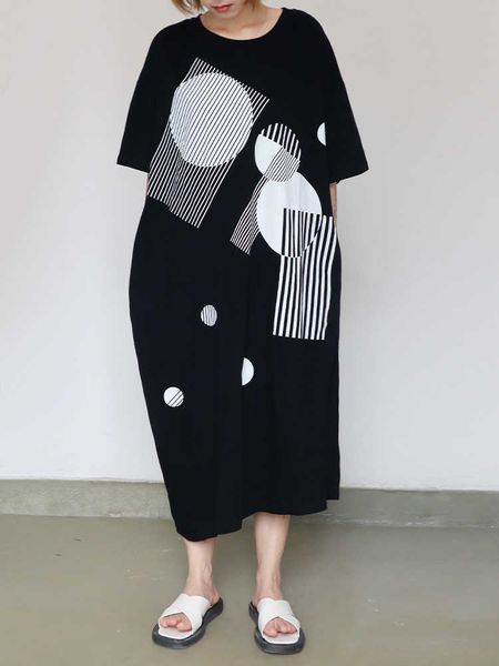 vanovich summer print irregular ladies dress cotton short sleeve round collar pluz size korean style women clothing 210615, Black;gray
vanovich summer print irregular ladies dress cotton short sleeve round collar pluz size korean style women clothing 210615, Black;gray