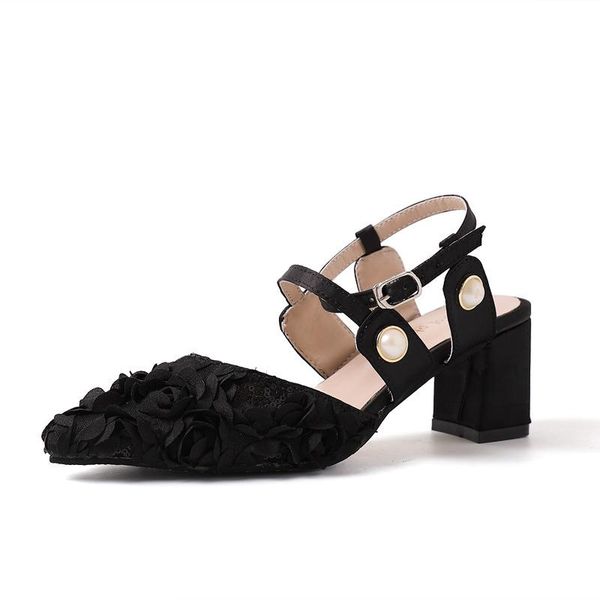 dress shoes women's sandals 2021 floral pointed toe buckle strap woman casual square heel mid ladies sandal, Black
dress shoes women's sandals 2021 floral pointed toe buckle strap woman casual square heel mid ladies sandal, Black