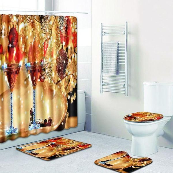 4pcs bathroom christmas shower curtain pedestal rug lid toilet cover non-slip bath mat set accessories curtains
4pcs bathroom christmas shower curtain pedestal rug lid toilet cover non-slip bath mat set accessories curtains