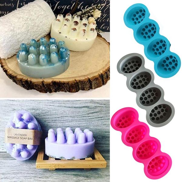 craft tools 4 cavity silicone soap mold 3d massage therapy making diy oval spa soaps mould form handmade
craft tools 4 cavity silicone soap mold 3d massage therapy making diy oval spa soaps mould form handmade