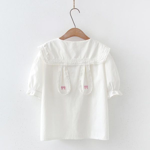women's blouses & shirts mori japanese harajuku girls doll collar ear short sleeve summer womens, White
women's blouses & shirts mori japanese harajuku girls doll collar ear short sleeve summer womens, White