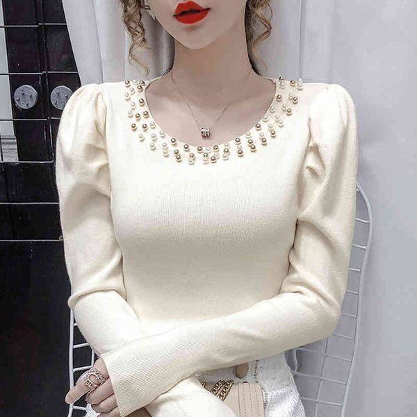 autumn long sleeve women sweater beading o-neck knitted pullover for winter clothes d588 210426, White;black
autumn long sleeve women sweater beading o-neck knitted pullover for winter clothes d588 210426, White;black