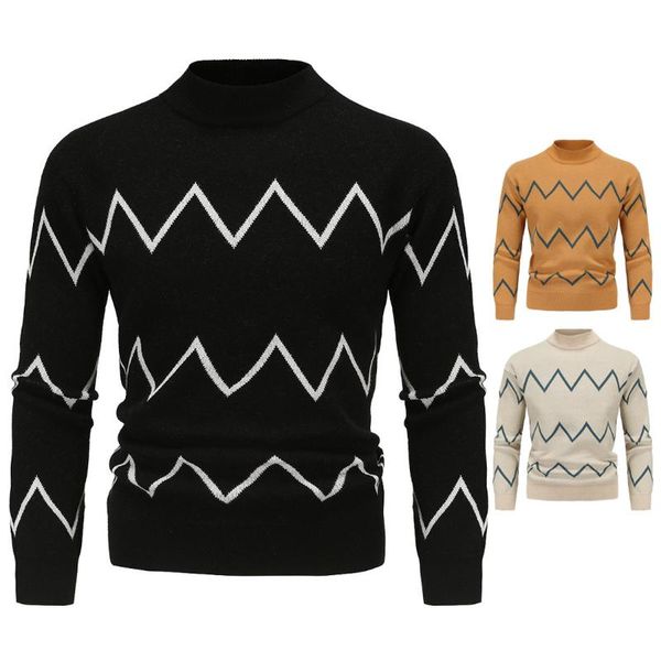 men's sweaters 2021 winter men warm three-color sewing knit casual thick pullover, White;black
men's sweaters 2021 winter men warm three-color sewing knit casual thick pullover, White;black