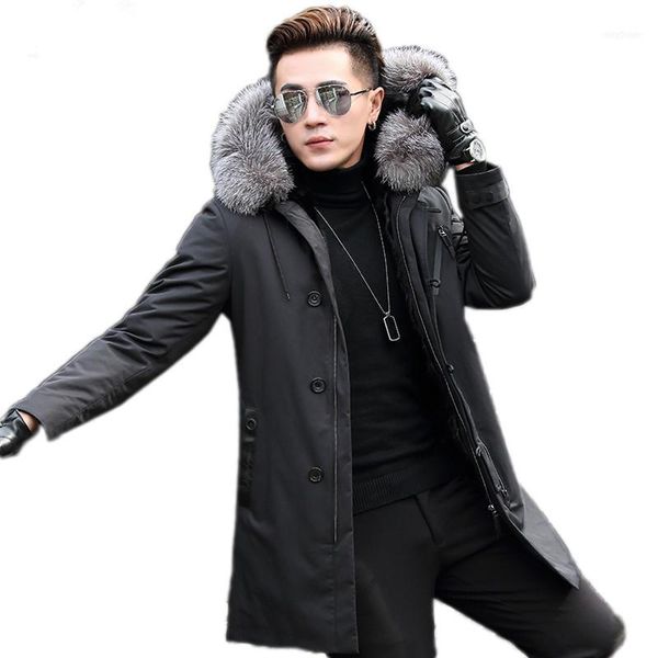 men's leather & faux real liner winter natual fur jacket men collar mens coat parka male warm luxury coats p-meb7135-1 kj8041, Black
men's leather & faux real liner winter natual fur jacket men collar mens coat parka male warm luxury coats p-meb7135-1 kj8041, Black