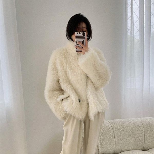 women's fur & faux 2021 autumn winter women imitation plush jackets female loose warm overcoats ladies stand collar solid coats m641, Black
women's fur & faux 2021 autumn winter women imitation plush jackets female loose warm overcoats ladies stand collar solid coats m641, Black