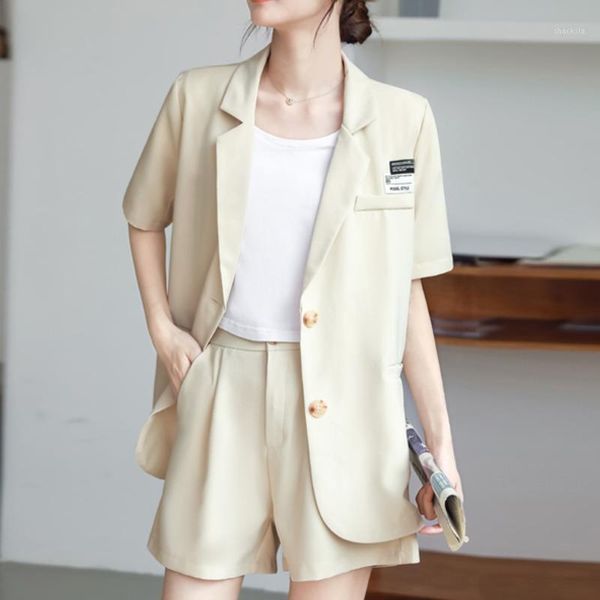 women 2 pieces set 2021 summer cotton solid ladies pant suits female single breasted blazer jacket + shorts ensembles femme women's tra, Gray
women 2 pieces set 2021 summer cotton solid ladies pant suits female single breasted blazer jacket + shorts ensembles femme women's tra, Gray