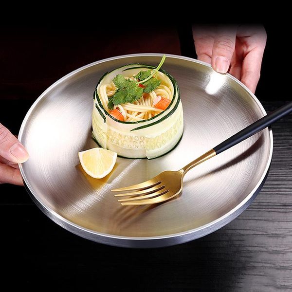 dishes & plates double layer 304 stainless steel round flat plate dish household tableware kitchen
dishes & plates double layer 304 stainless steel round flat plate dish household tableware kitchen