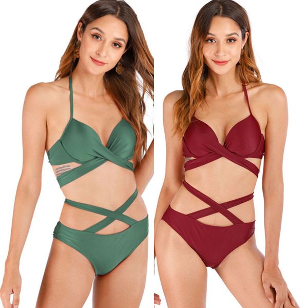 bikinis 2021 mujer cross stripe women swimwear high waist swimsuit halter solid maillot de bain biquini bathing suits
bikinis 2021 mujer cross stripe women swimwear high waist swimsuit halter solid maillot de bain biquini bathing suits