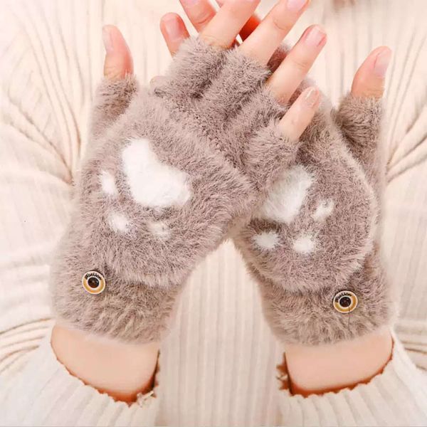 gloves flip female winter cute half finger knitted wool plush cold proof autumn and students keep warm, Blue;gray
gloves flip female winter cute half finger knitted wool plush cold proof autumn and students keep warm, Blue;gray