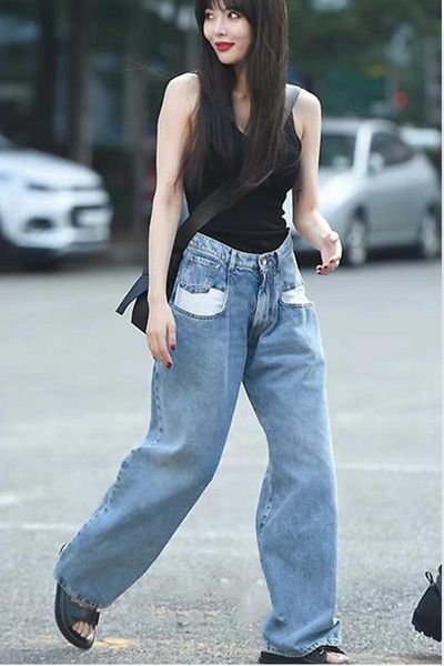 women's jeans 2021 spring and summer youth solid color high waist straight fashion casual wild wide leg mopping pants blue
women's jeans 2021 spring and summer youth solid color high waist straight fashion casual wild wide leg mopping pants blue