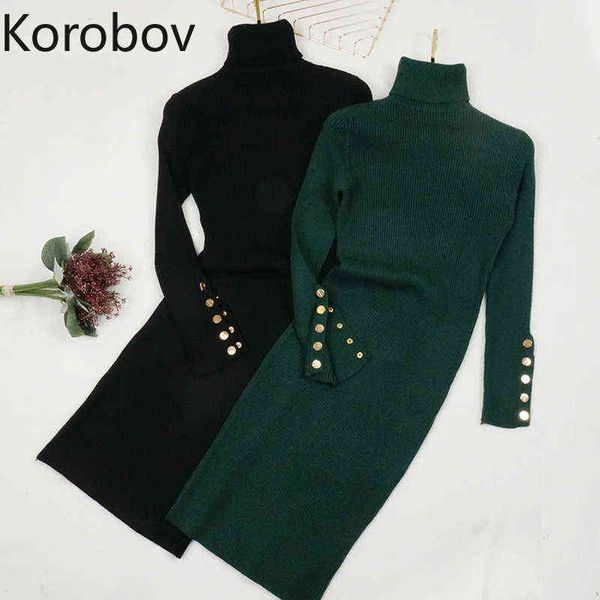 korobov knitted dress autumn winter new chic turtleneck long sleeve button bandage dresses korean elegant ol robe femme g1214, Black;gray
korobov knitted dress autumn winter new chic turtleneck long sleeve button bandage dresses korean elegant ol robe femme g1214, Black;gray