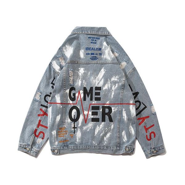 men's jackets hand drawn letters graffiti print men denim jacket autumn winter teen hip hop eagle lapel streetwear harajuku casual coat, Black;brown
men's jackets hand drawn letters graffiti print men denim jacket autumn winter teen hip hop eagle lapel streetwear harajuku casual coat, Black;brown