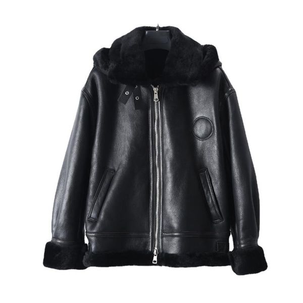 women's fur & faux oftbuy 2021 fashion double faced winter jacket women genuine leather hood coat natural merino sheep outerwear locomo, Black
women's fur & faux oftbuy 2021 fashion double faced winter jacket women genuine leather hood coat natural merino sheep outerwear locomo, Black