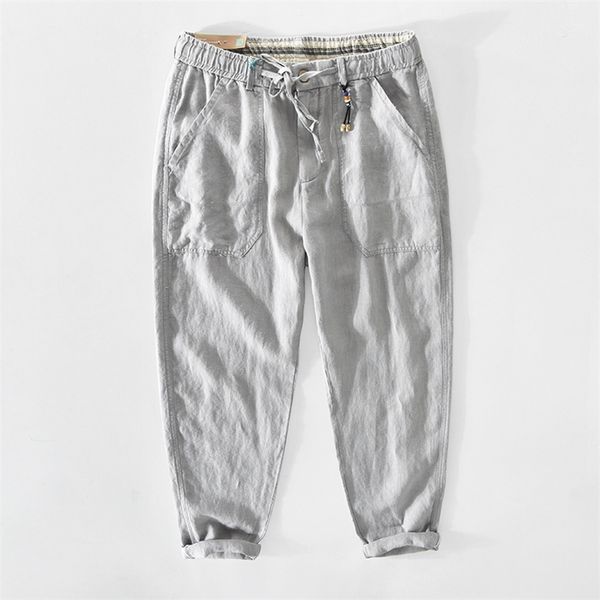 z351 men casual pants simple fashion chic handsome all-match student solid color linen drawstring elastic waist loose trousers 210715, Black
z351 men casual pants simple fashion chic handsome all-match student solid color linen drawstring elastic waist loose trousers 210715, Black