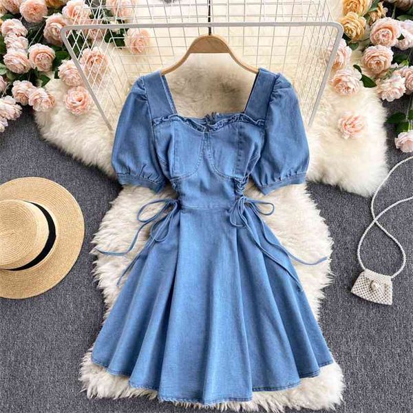 women fashion square neck short sleeve summer mini a-line dress slim retro denim clothes vestidos de mujer s488 210527, Black;gray
women fashion square neck short sleeve summer mini a-line dress slim retro denim clothes vestidos de mujer s488 210527, Black;gray