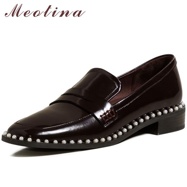 genuine leather loafers shoes women med heels pearl thick heel square toe pumps female footwear brown big size 43 210517, Black
genuine leather loafers shoes women med heels pearl thick heel square toe pumps female footwear brown big size 43 210517, Black
