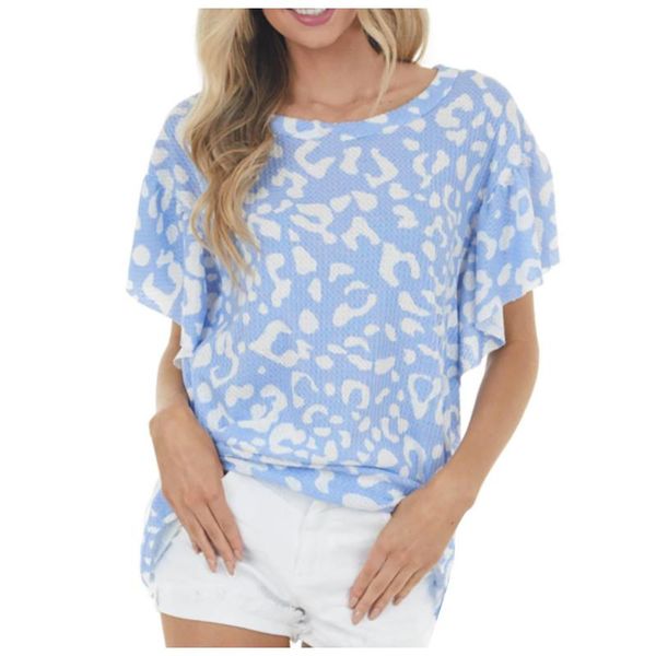 women's blouses & shirts leopard blue and for female blusas de mujer 2021 women casual print o-neck ruffle short sleeve loose blouse, White
women's blouses & shirts leopard blue and for female blusas de mujer 2021 women casual print o-neck ruffle short sleeve loose blouse, White