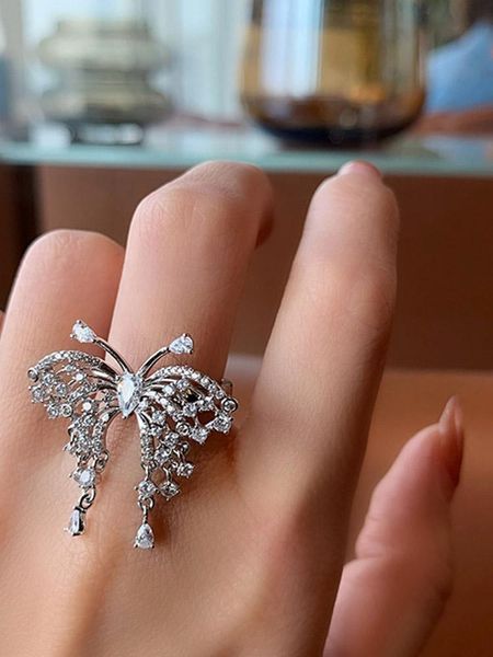 fashion elegant butterfly rings hanging crystal zircon s925 open ring women's wedding party luxury charm jewelry couple gift, Slivery;golden
fashion elegant butterfly rings hanging crystal zircon s925 open ring women's wedding party luxury charm jewelry couple gift, Slivery;golden
